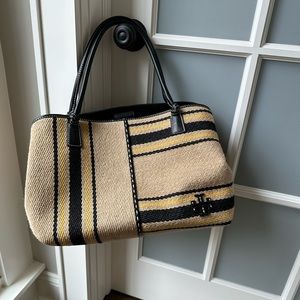 Tory Burch raffia tote.